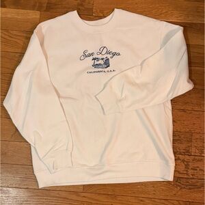 Womens San Diego CA Soft White Sweatshirt
